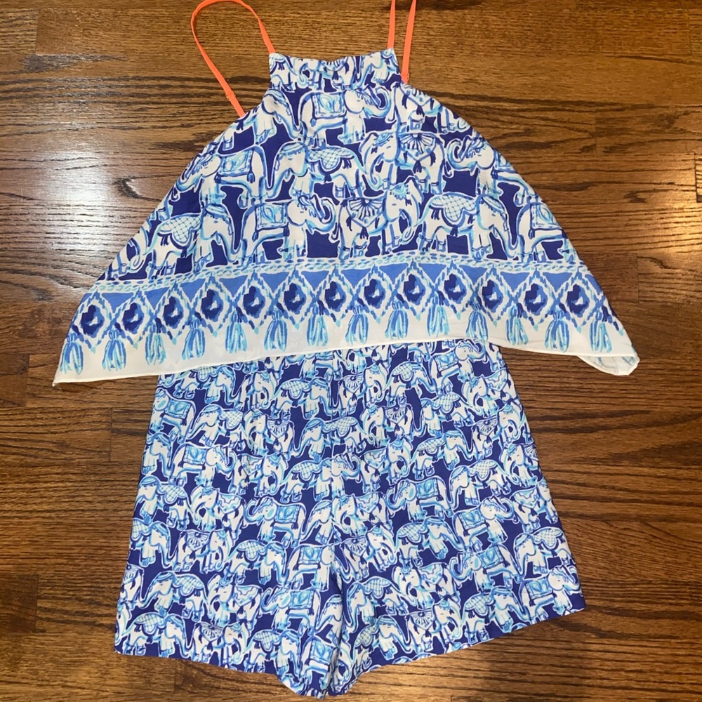 Lilly Pulitzer Celyn Elephant Romper Size 0 - Picture 3 of 8